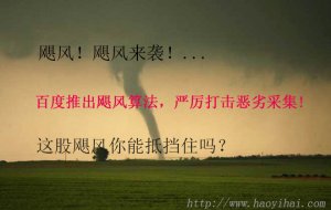 百度推出颶風(fēng)算法，嚴(yán)厲打擊惡劣采集!這股颶風(fēng)你能抵擋住嗎？